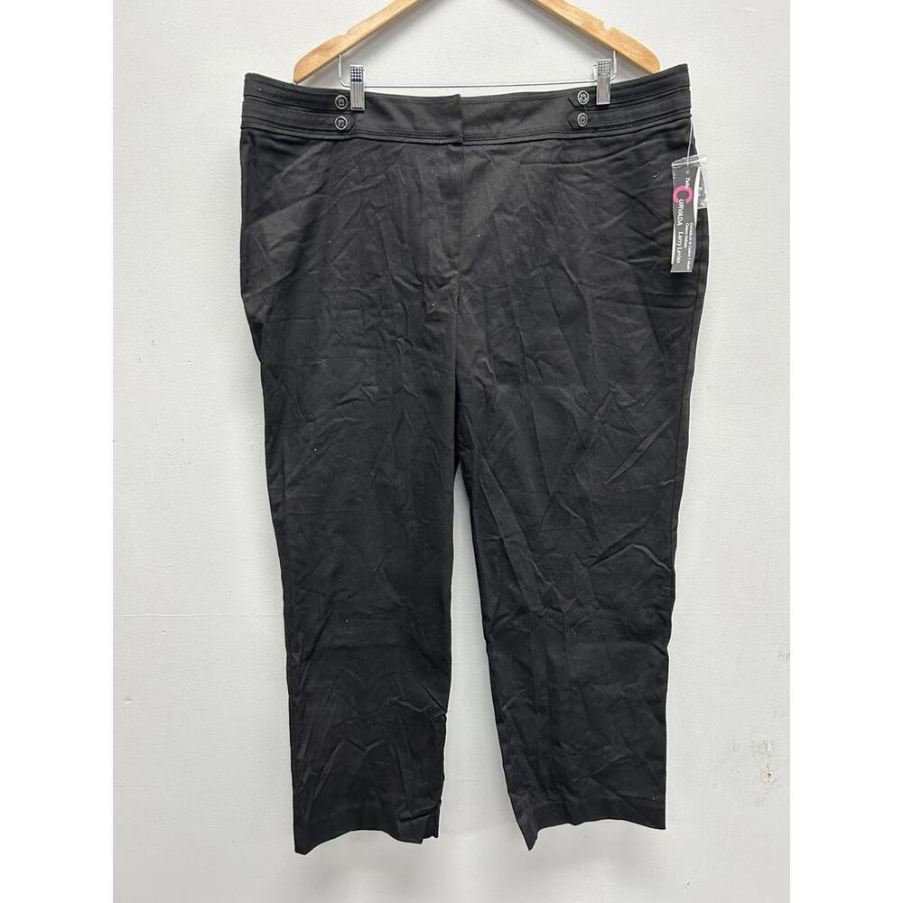 Black Women's Dress Pants with Button Detail